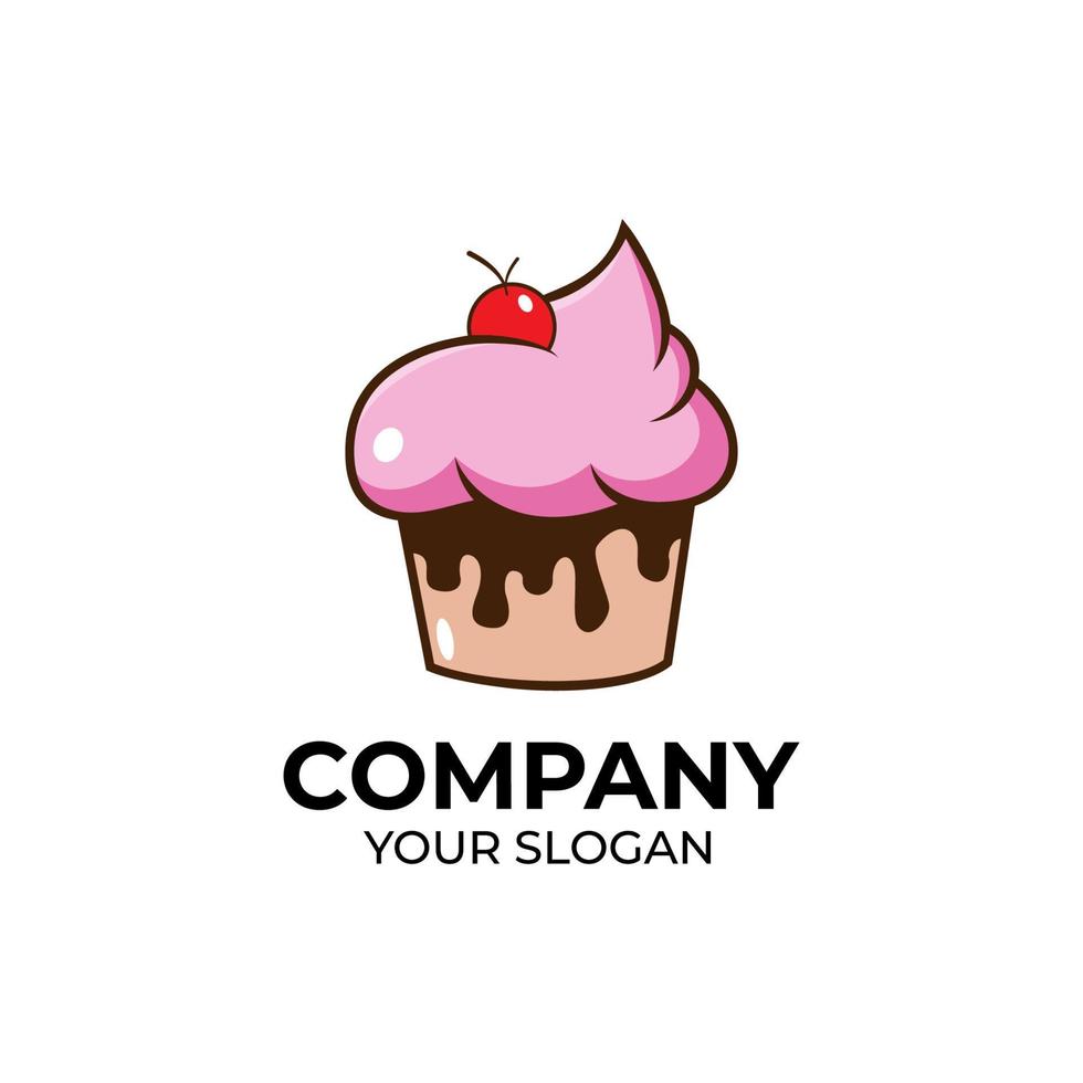 Cupcake logo design vector