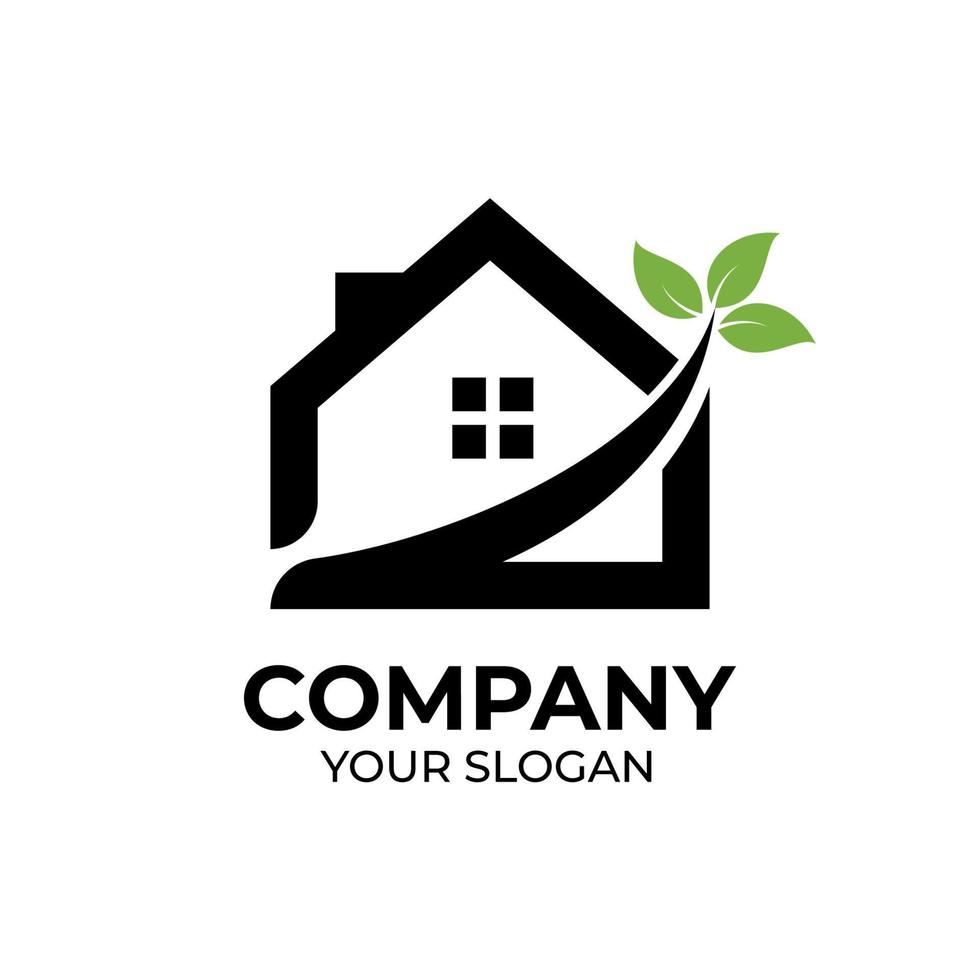 Green house logo design vector