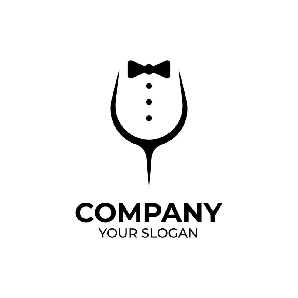 Wine bar party logo design vector