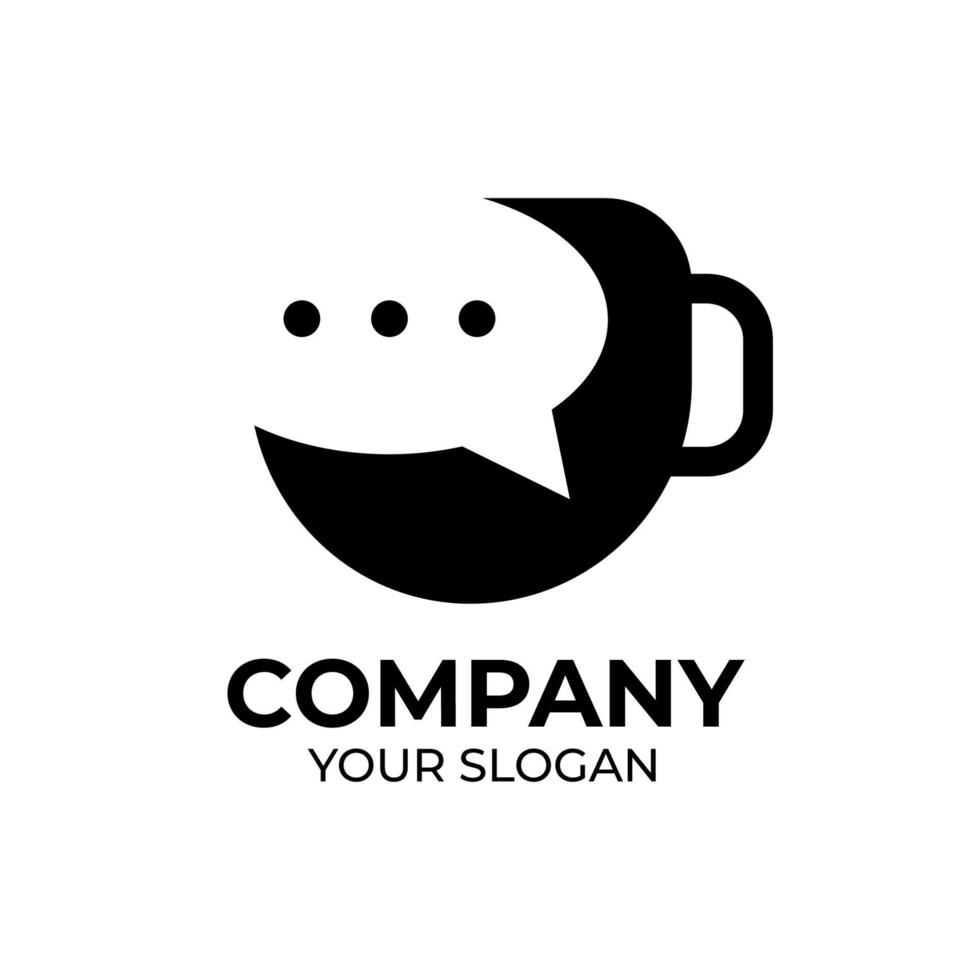 Drink chat logo design vector