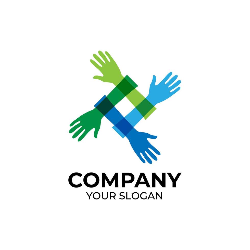 Hand care logo design vector