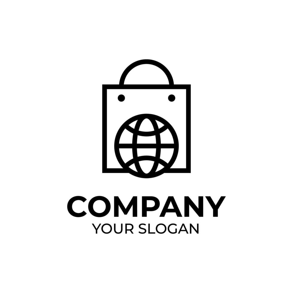 Online shop logo design vector