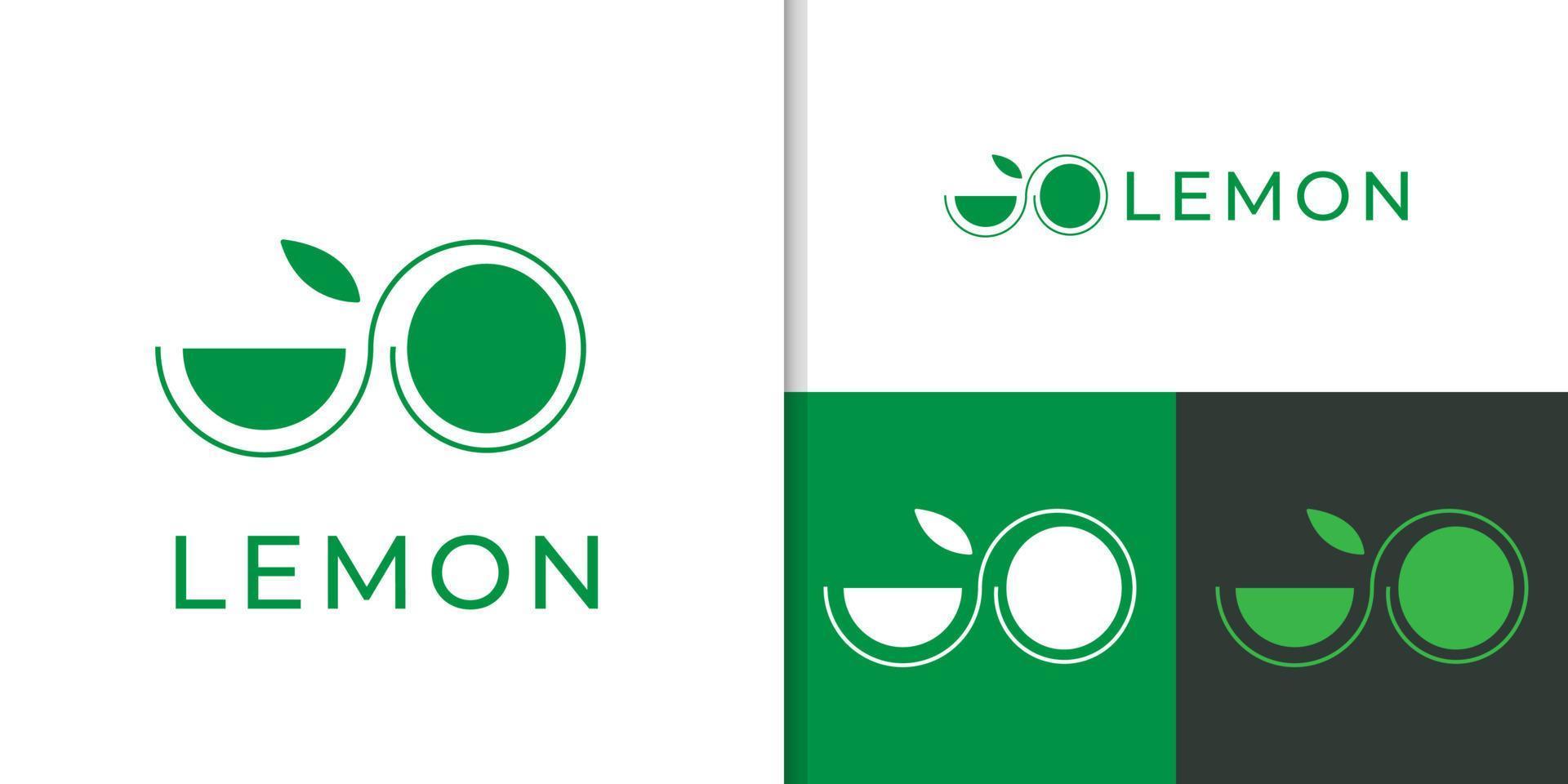 Minimalist modern lemon logo design vector