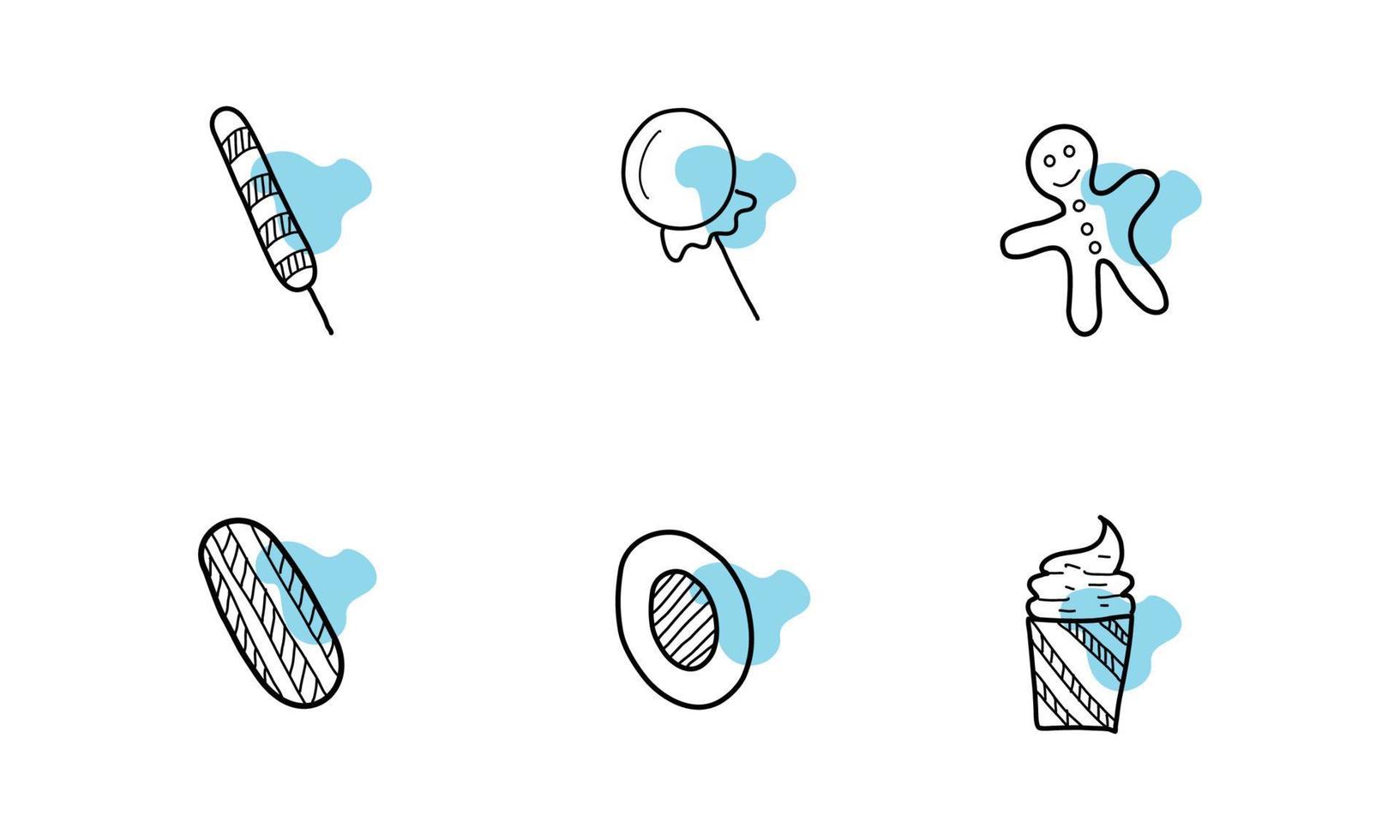 candy icon set vector