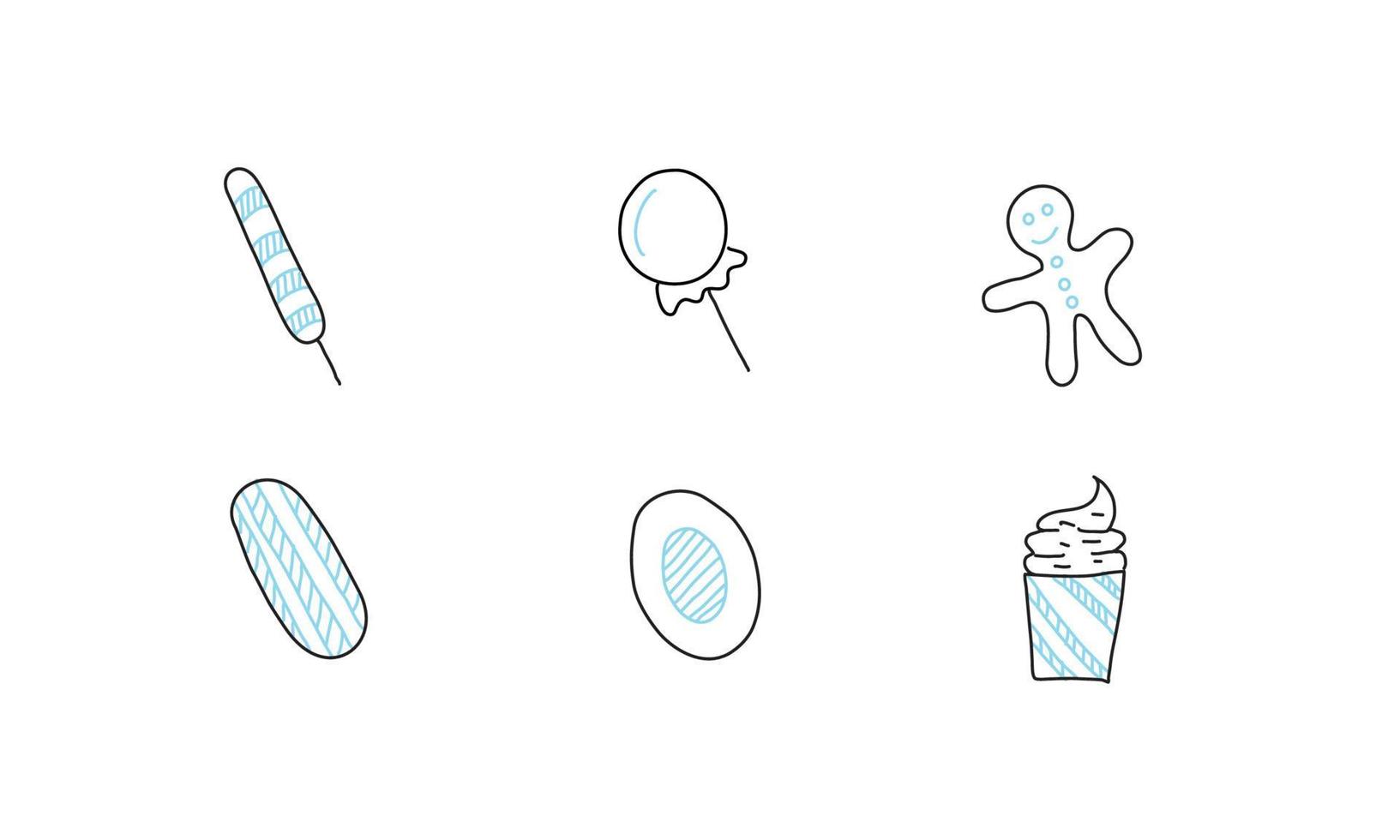 candy icon set vector