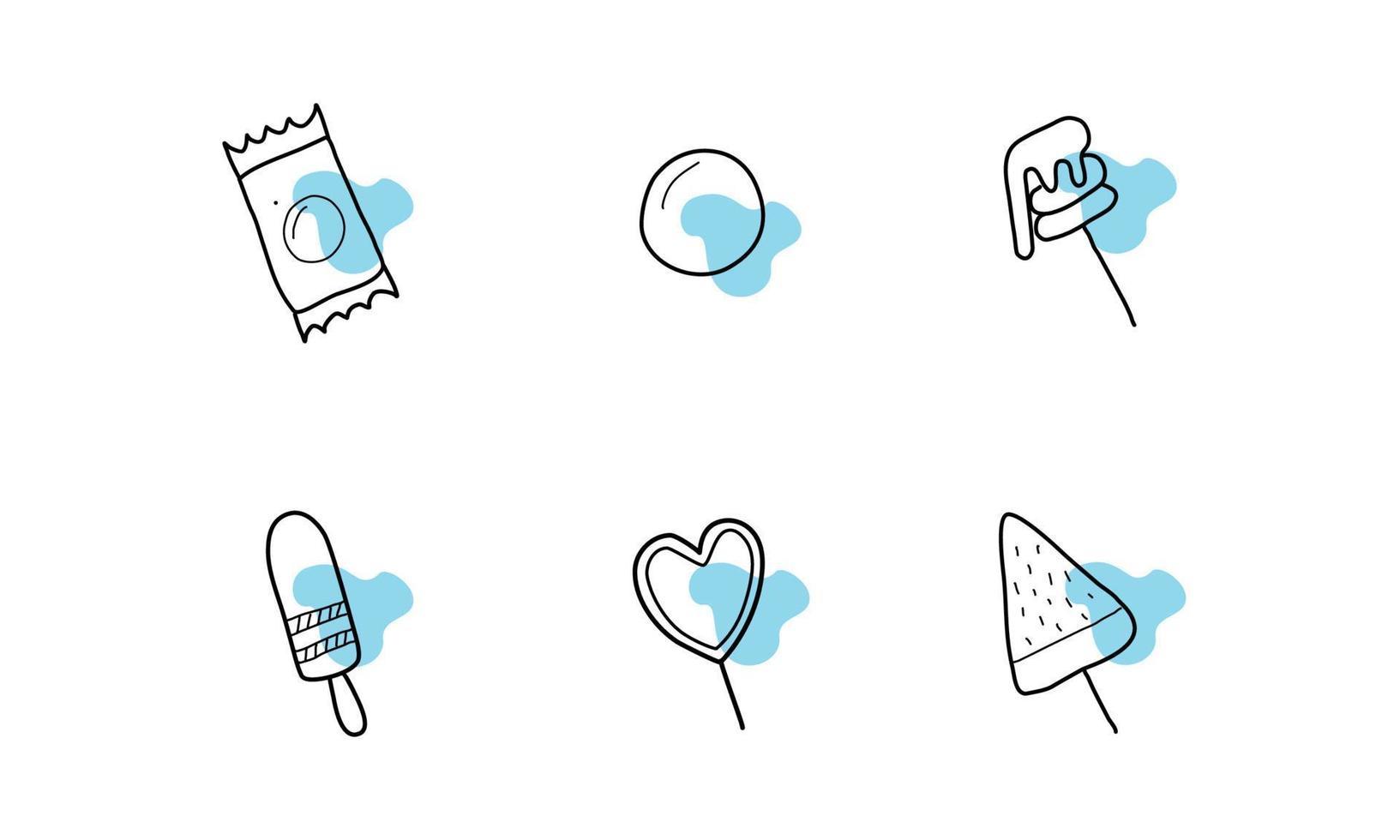 candy icon set vector