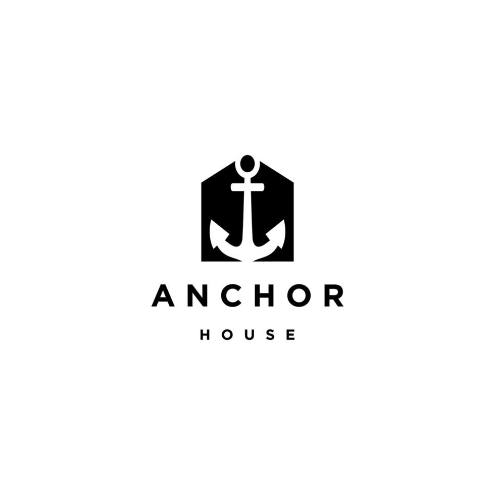Anchor house logo icon design template vector