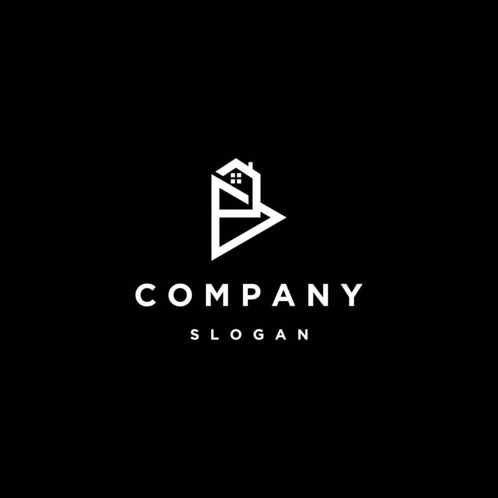House with play button logo icon design template vector