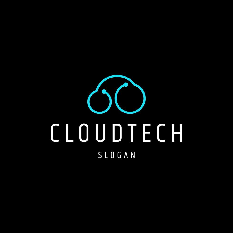 plantilla de diseño de icono de logotipo de tecnología en la nube vector