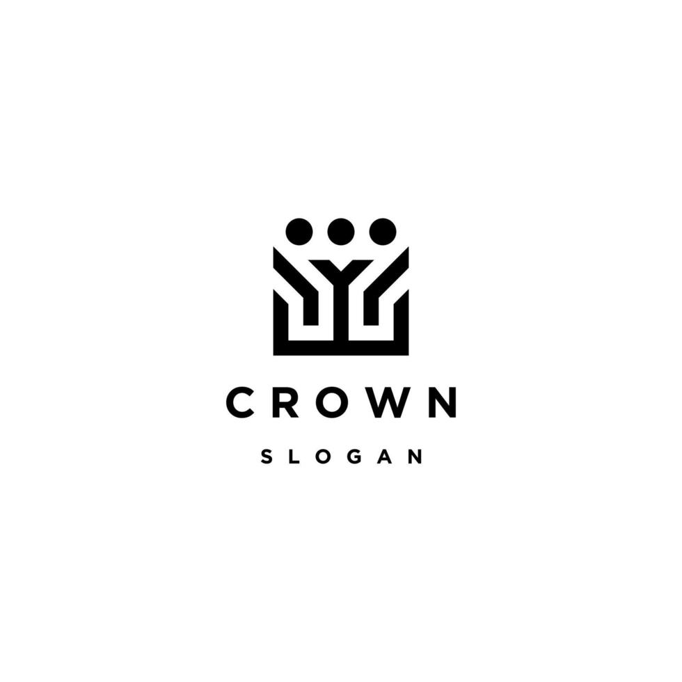 Crown people logo icon design template vector