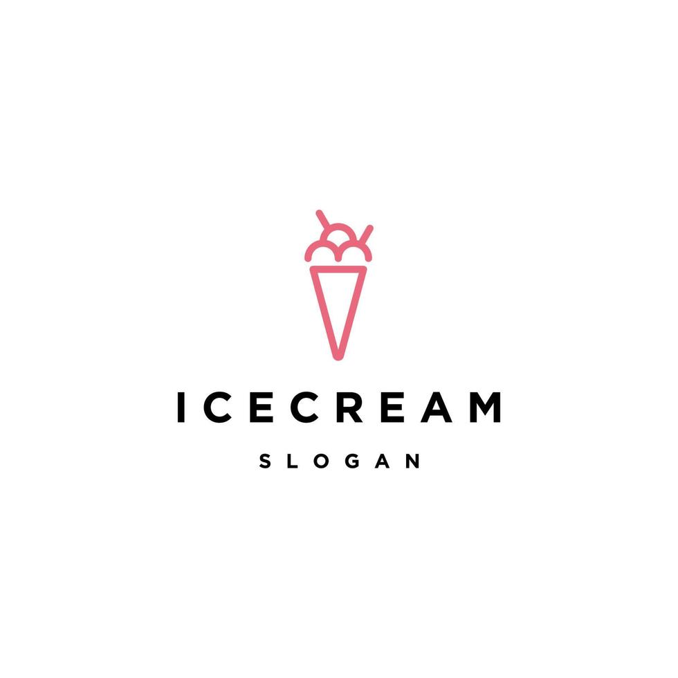 Ice cream logo icon design template vector