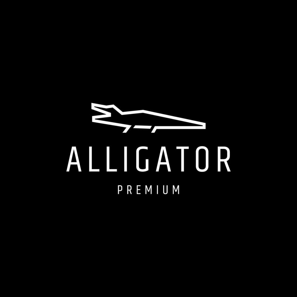 Alligator outline logo icon design template vector