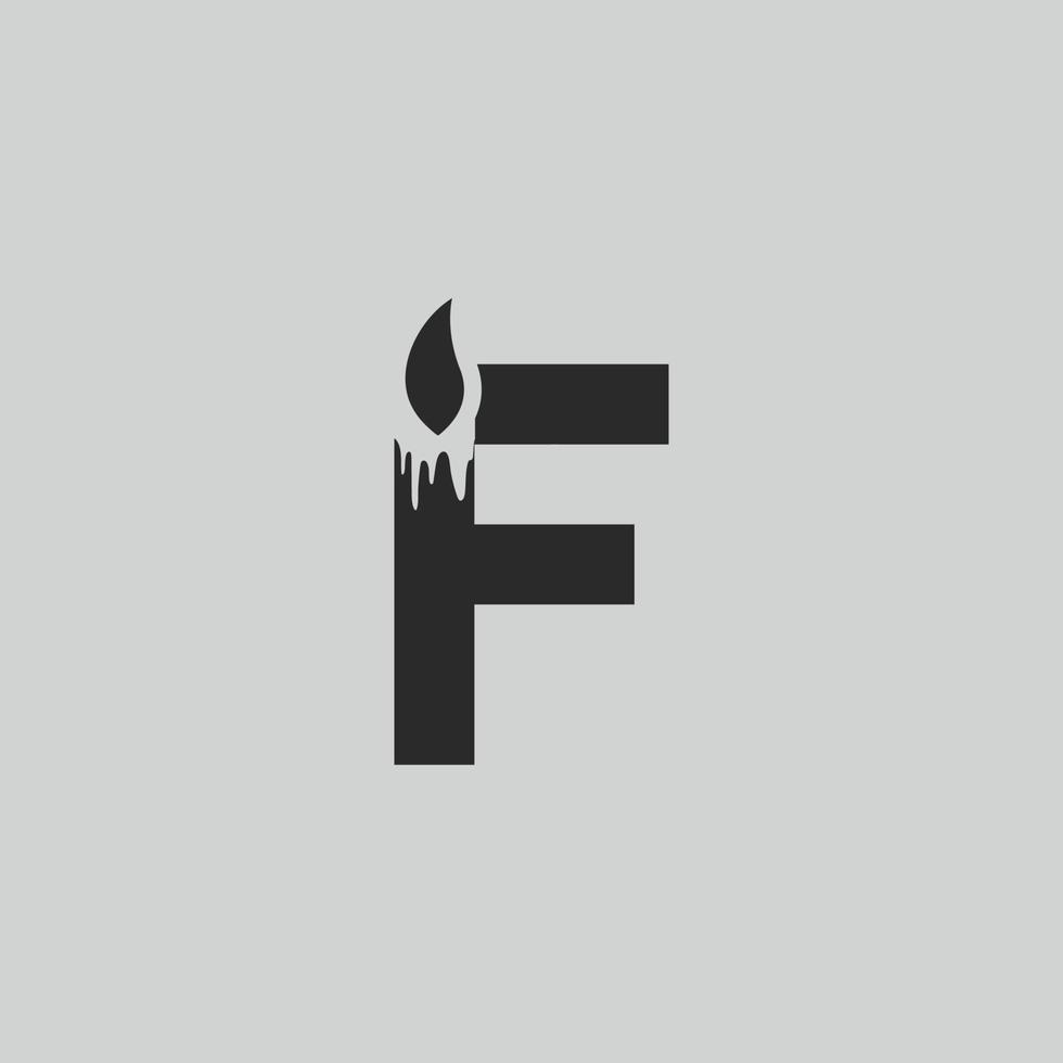 initial letter logo F candle logo design Vector Icon template