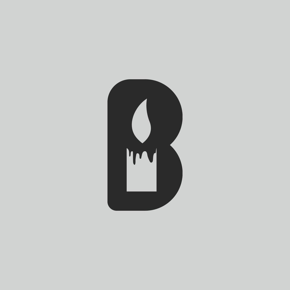 initial letter logo B candle logo design Vector Icon template