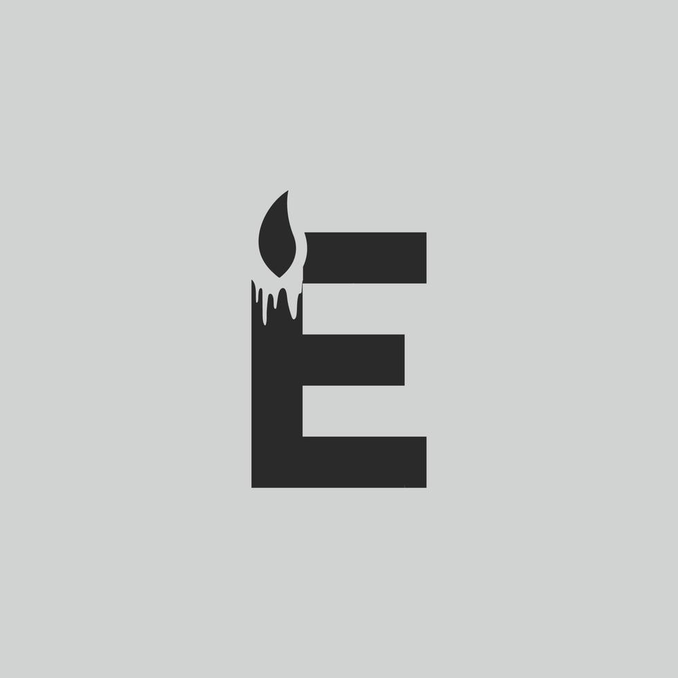 initial letter logo E candle logo design Vector Icon template