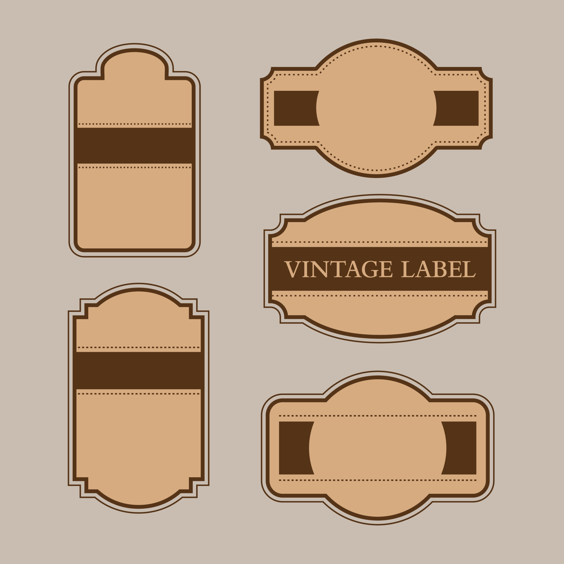 Vintage frame and label collection. Suitable for vector element of retro design, decorative