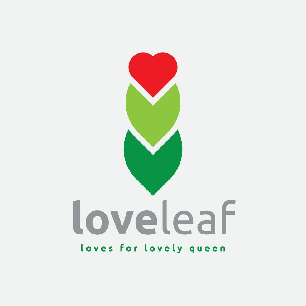 Cupid Love - Green Leaf and Rose Logo vector