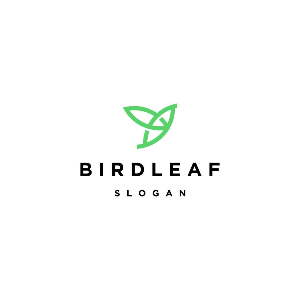 plantilla de diseño de icono de logotipo de hoja de pájaro vector