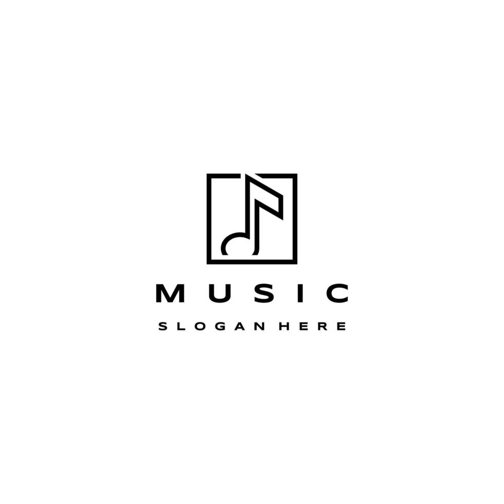 Music note logo icon design template vector