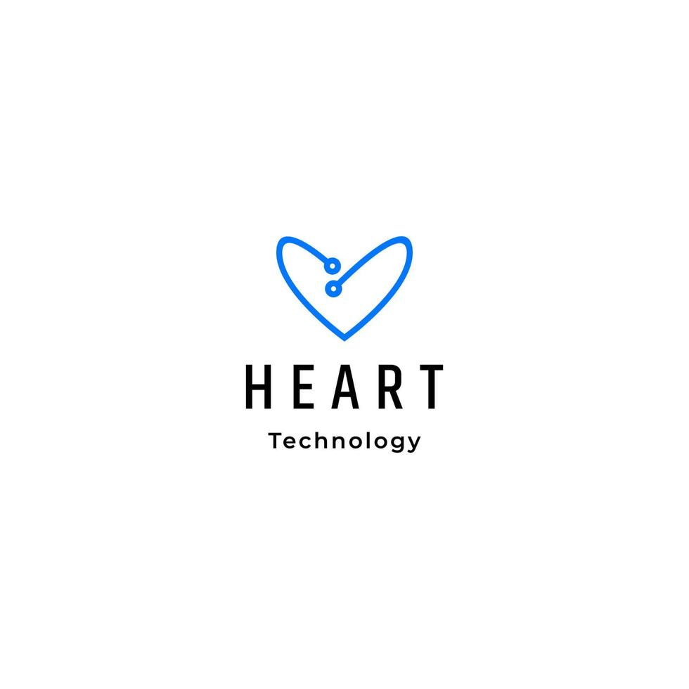 plantilla de diseño de icono de logotipo de tecnología de corazón vector