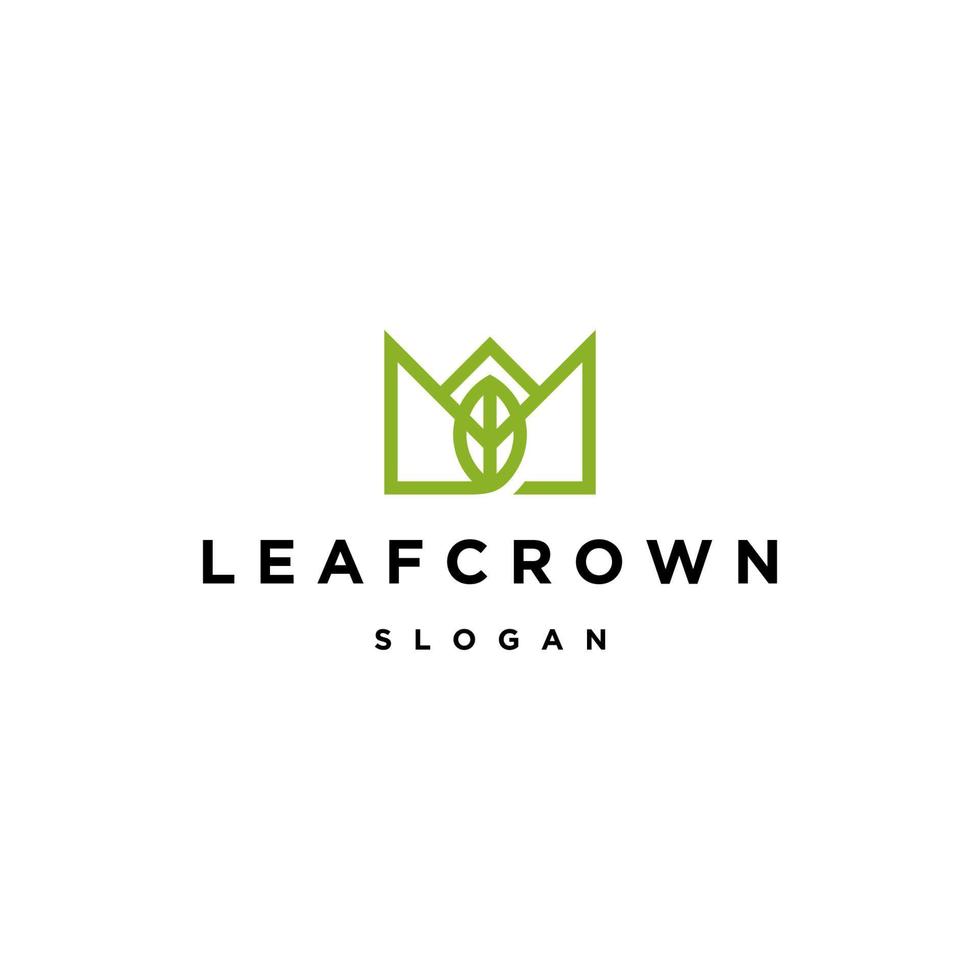 Leaf crown logo icon design template vector