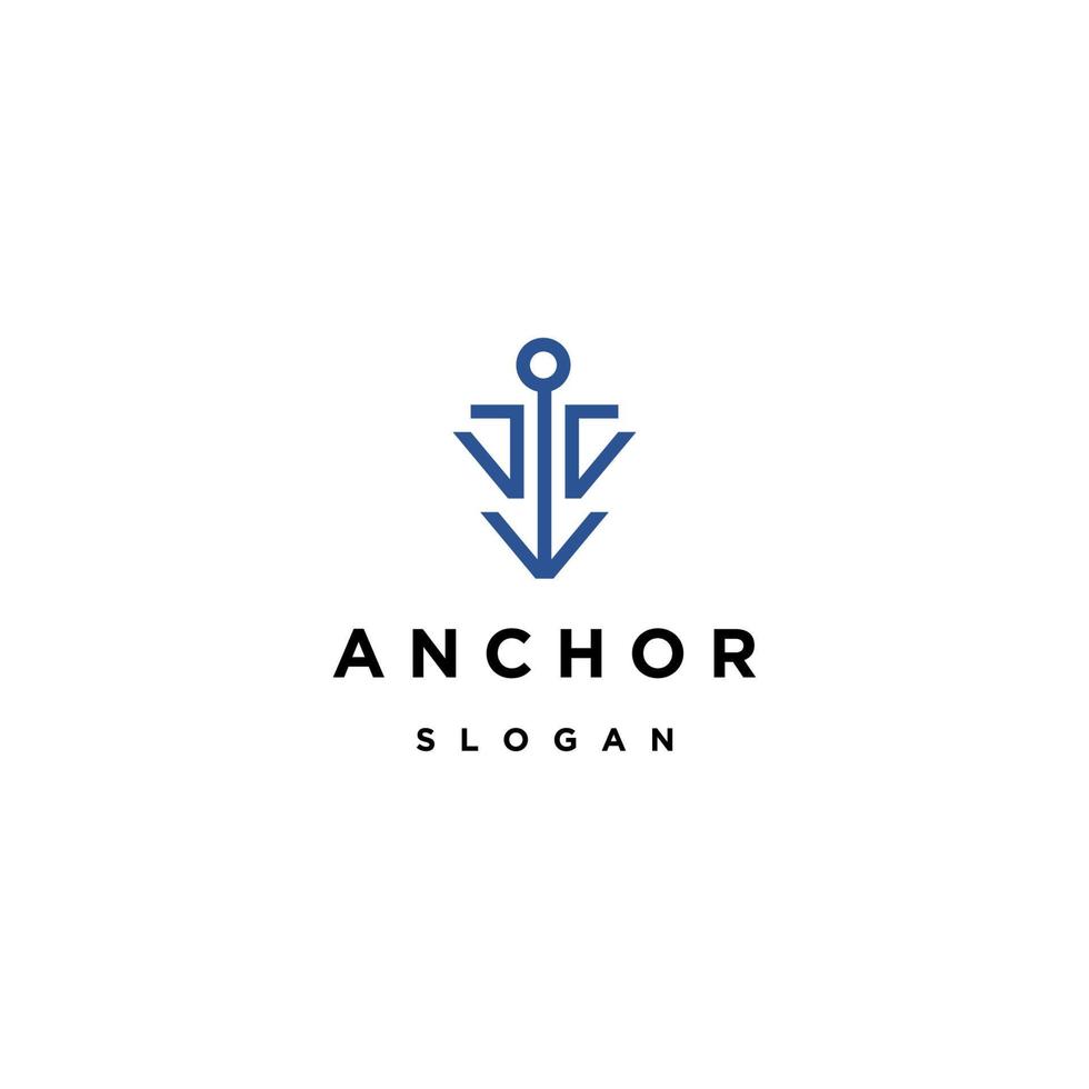 plantilla de diseño de icono de logotipo de ancla vector