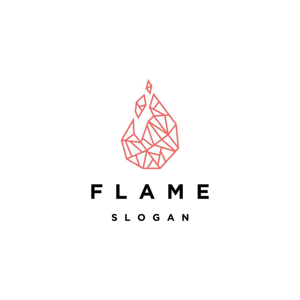 Geometric fire flame logo icon design template vector