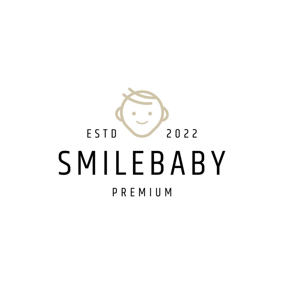 Smile baby logo icon design template vector