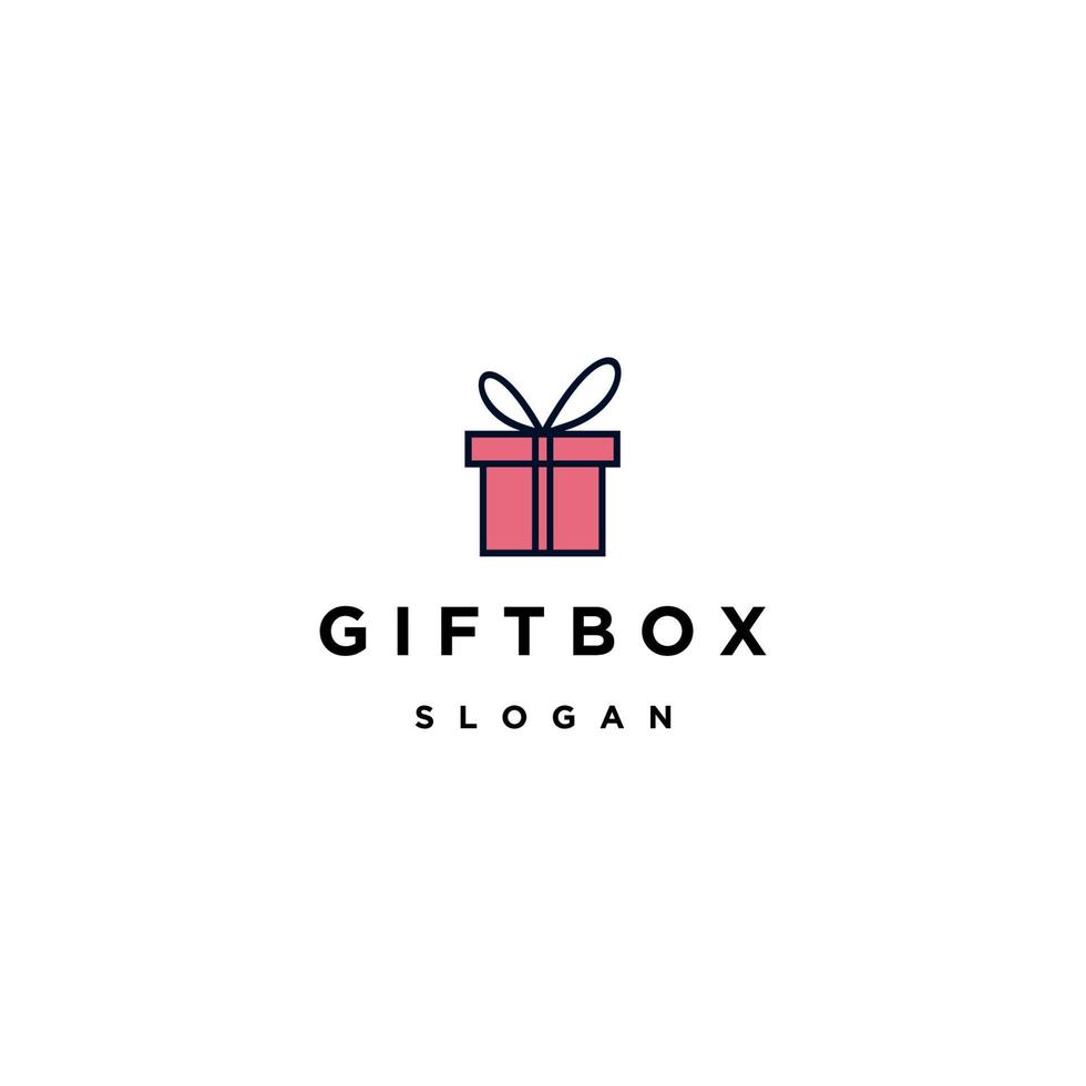 Giftbox logo icon design template vector