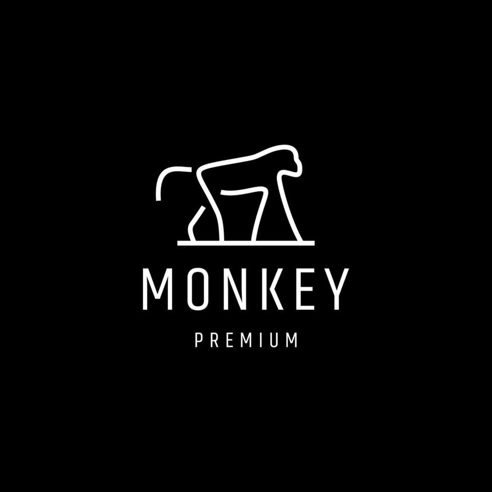 Monkey line art logo icon design template 7058709 Vector Art at Vecteezy