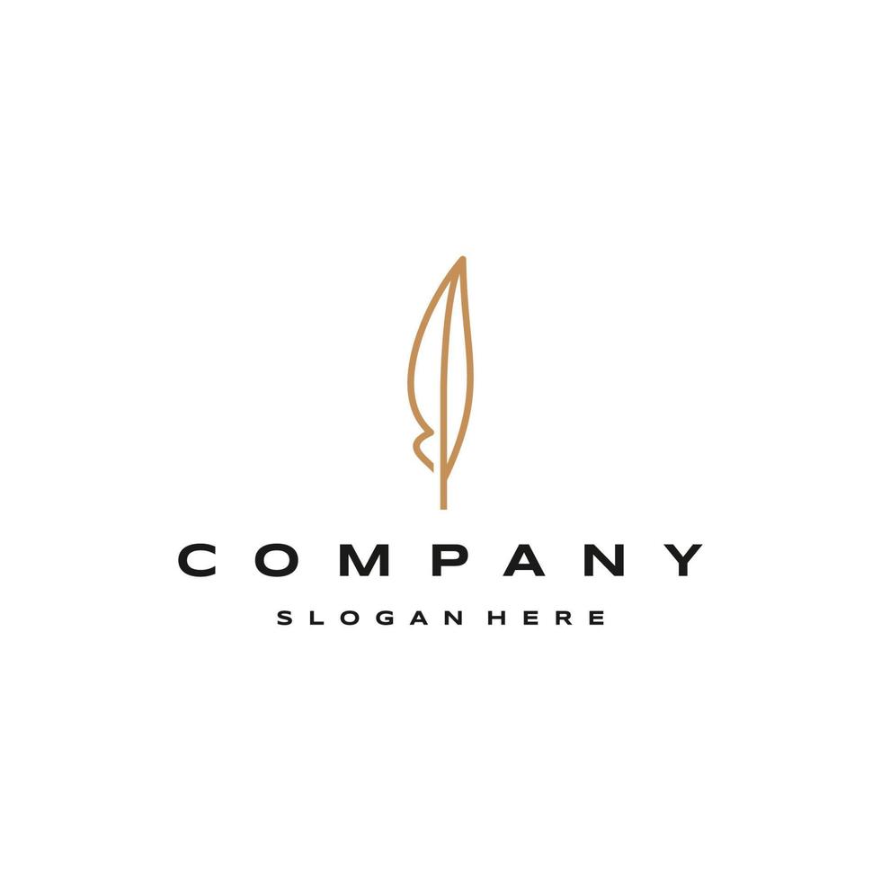 Feather logo icon design template vector
