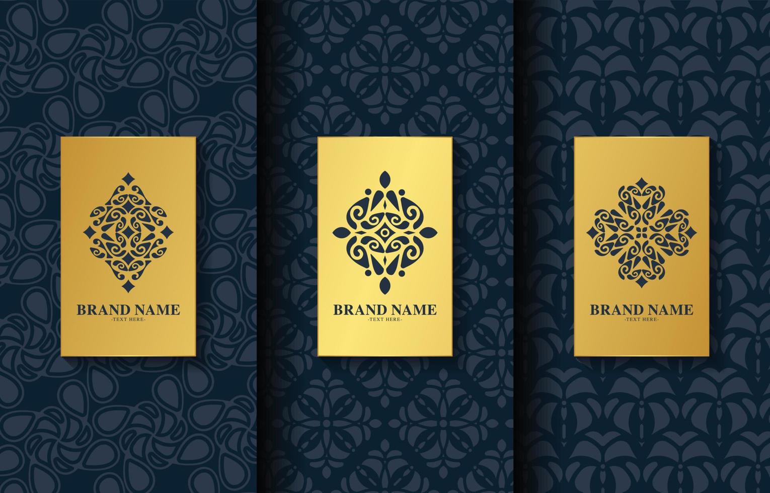 Set of luxury retro labels with calligraphic vector logo. Antique monogram collection.