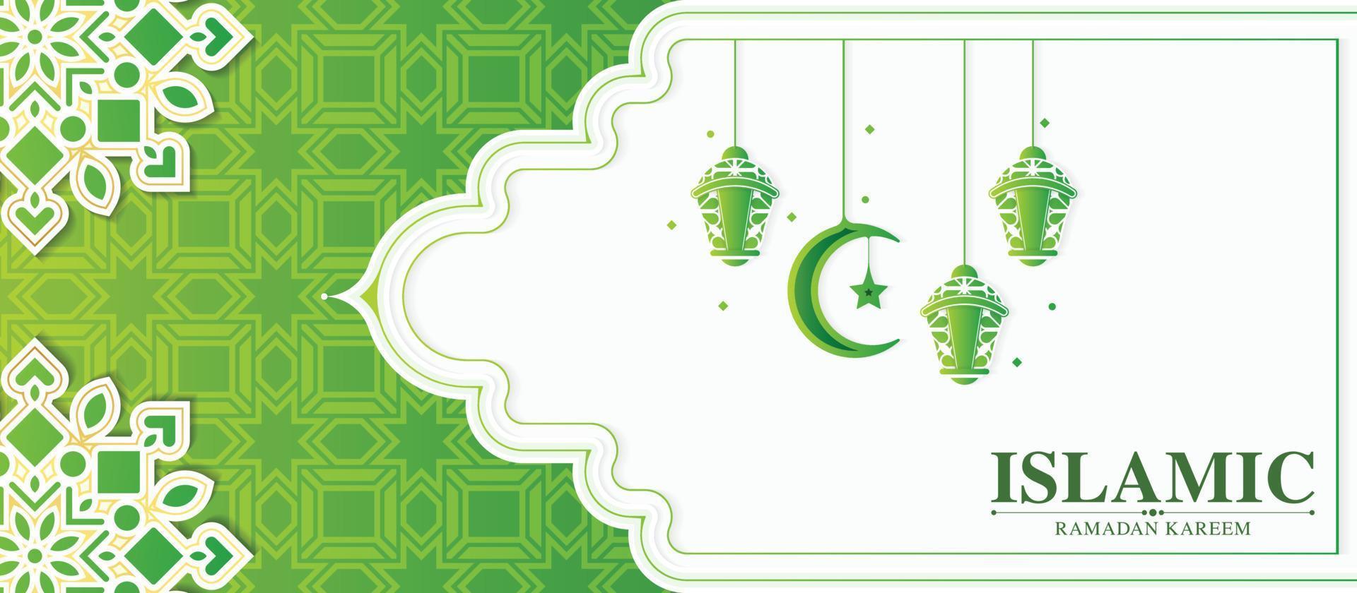 verde ramadan kareem fondo árabe estilo mandala vector