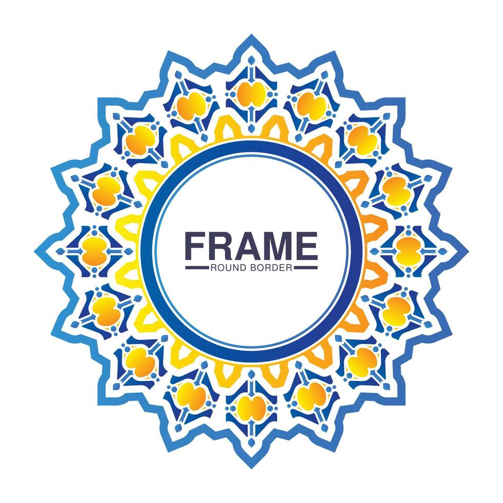 Modern round border frame design vector