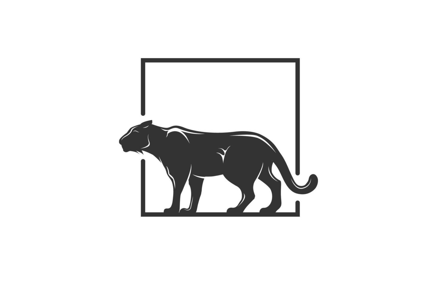 Jaguar Puma Cheetah Leopard Puma Lion Tiger Panther Silhouette Logo Design Vector