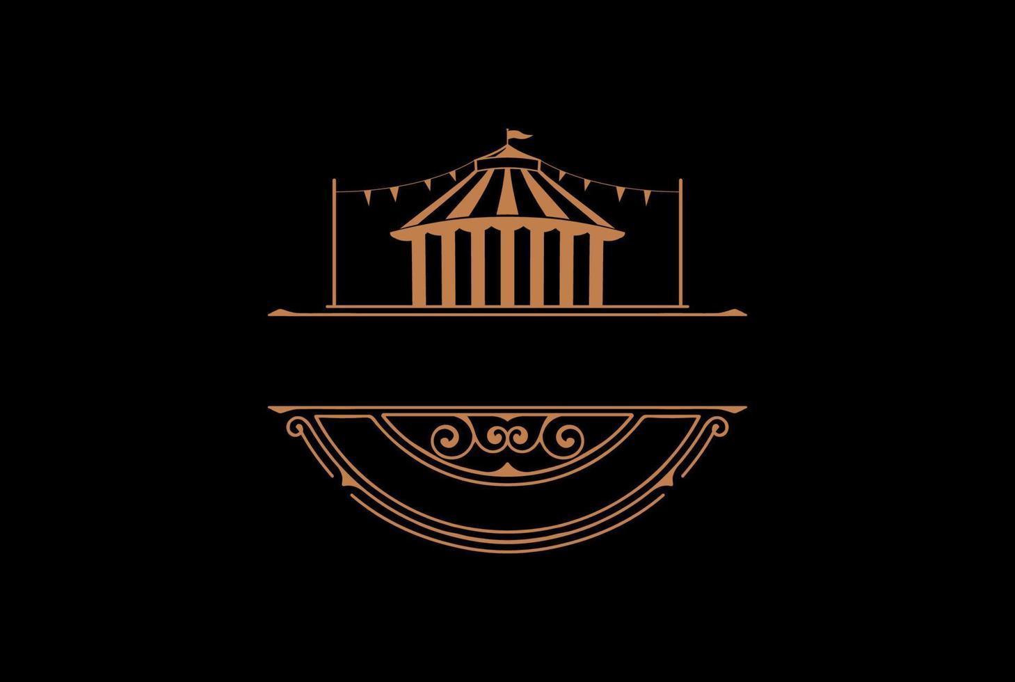 vintage retro circo carpa de circo insignia etiqueta emblema pegatina logotipo diseño vector