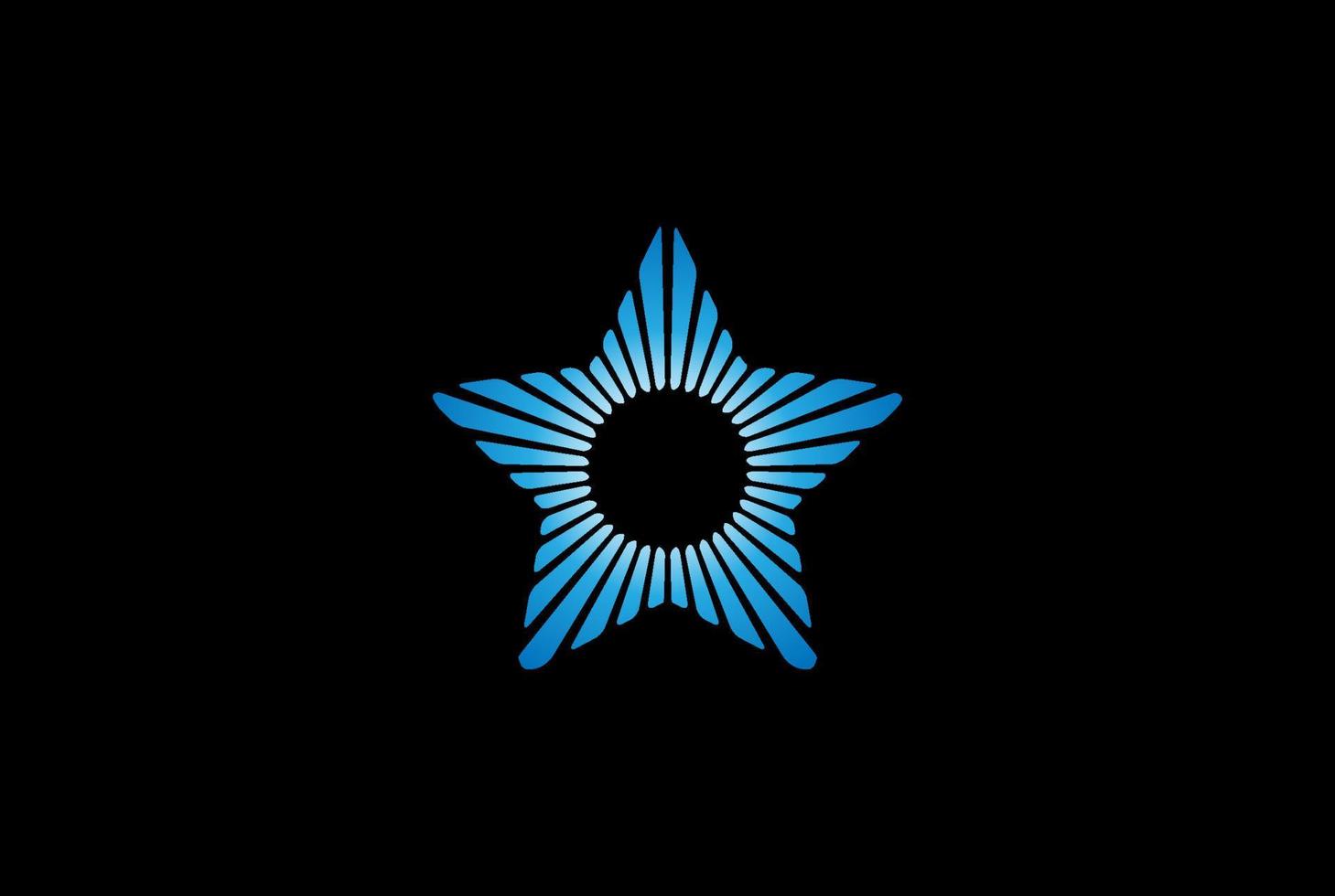 vector de diseño de logotipo de estrella de sol azul moderno geométrico
