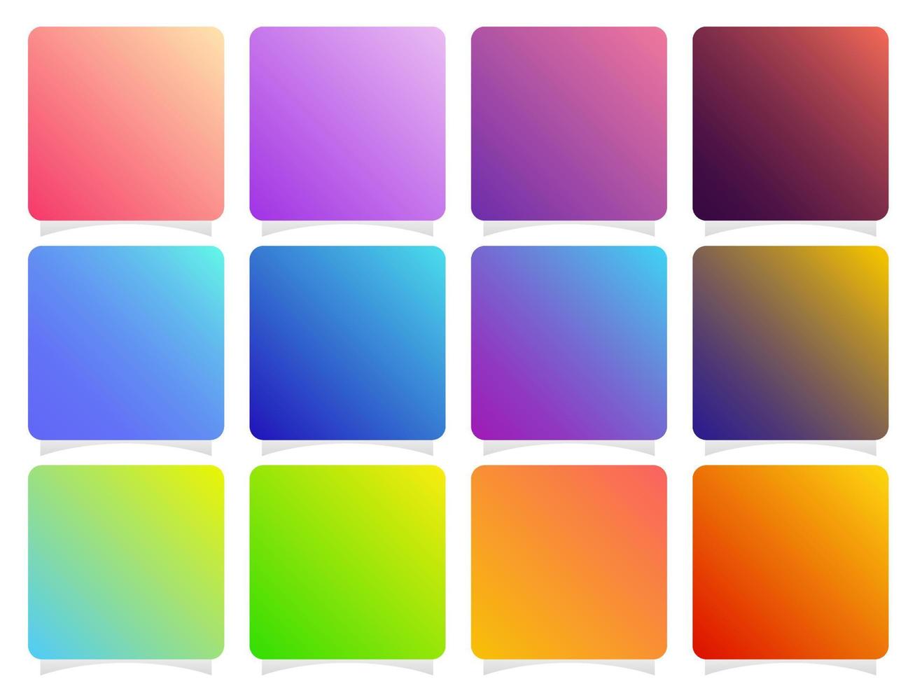 Beautiful vibrant colorful gradients collection vector