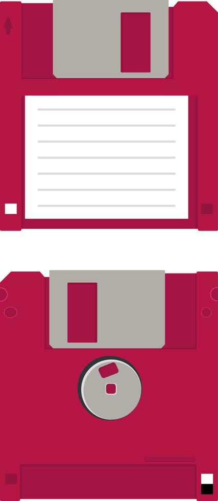 red floppy disks isolated on white background vector