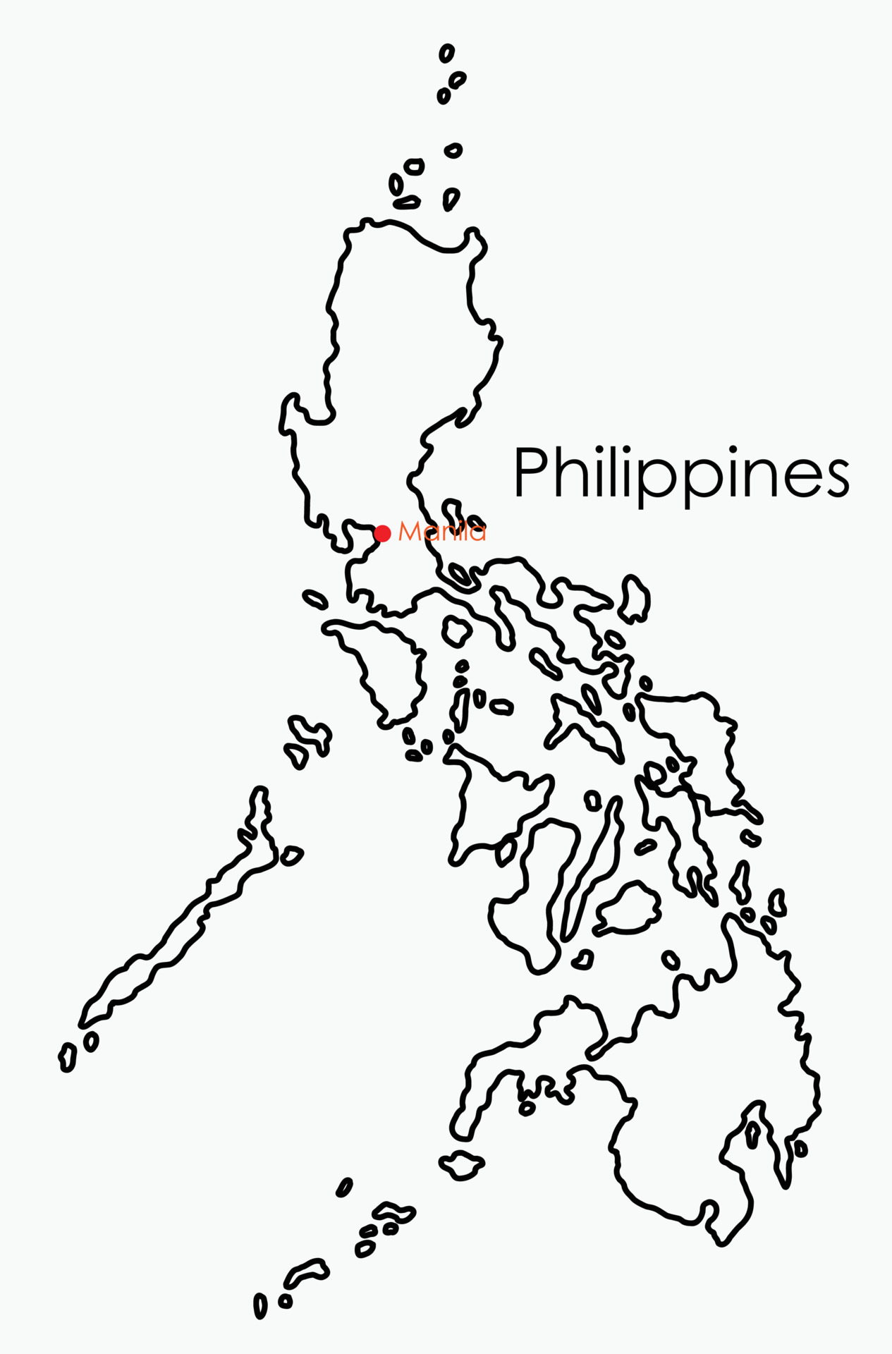 Philippines Map Outline  Philippine map Map vector Map outline