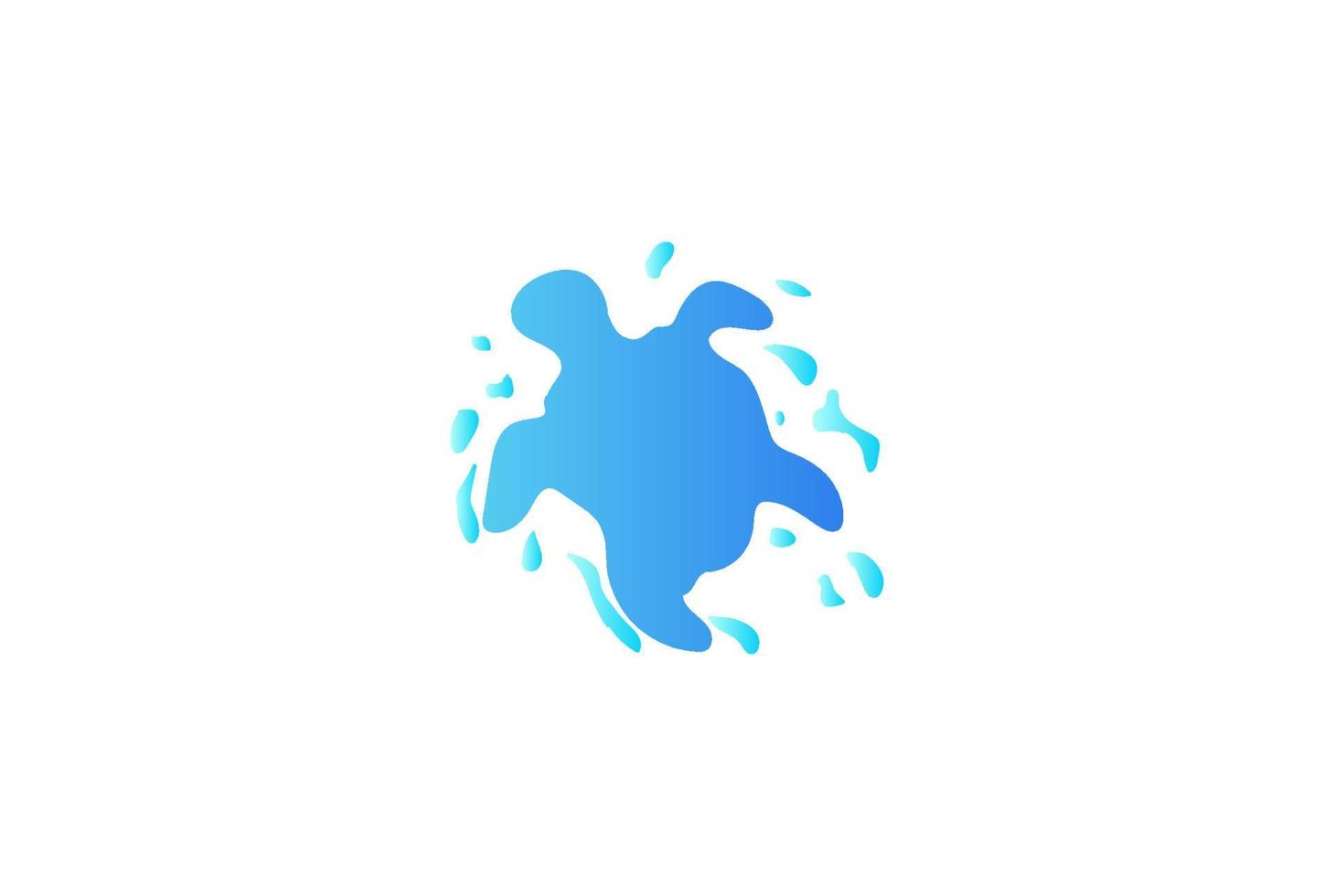 vector de diseño de logotipo de salpicadura de onda de agua de tortuga marina moderna