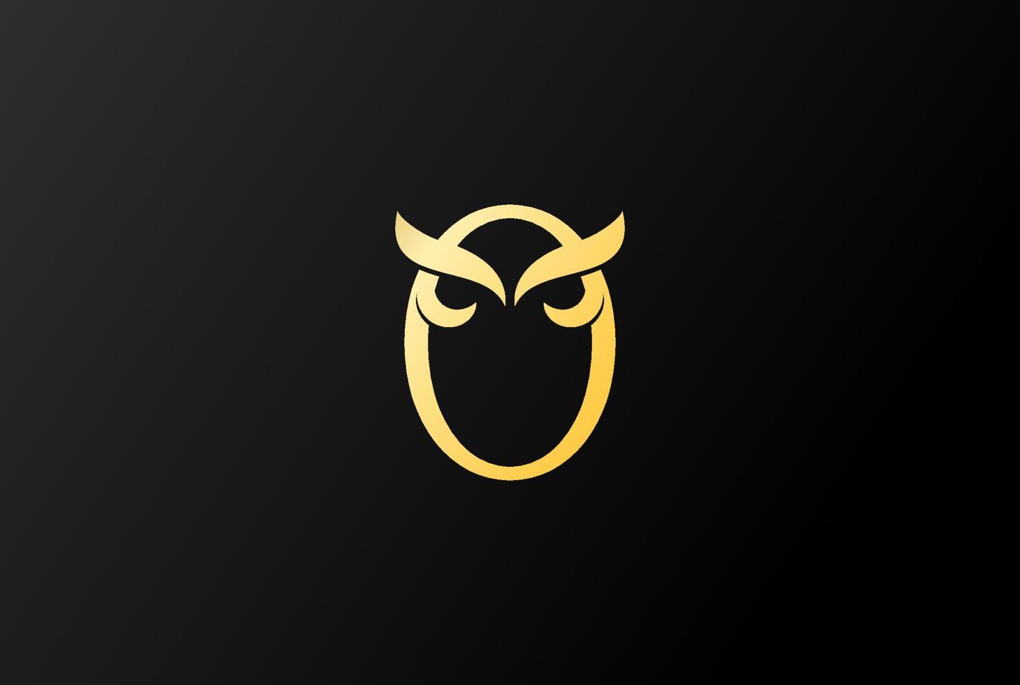 Golden Initial Letter O for Owl Bird Monogram Logo Design Vector