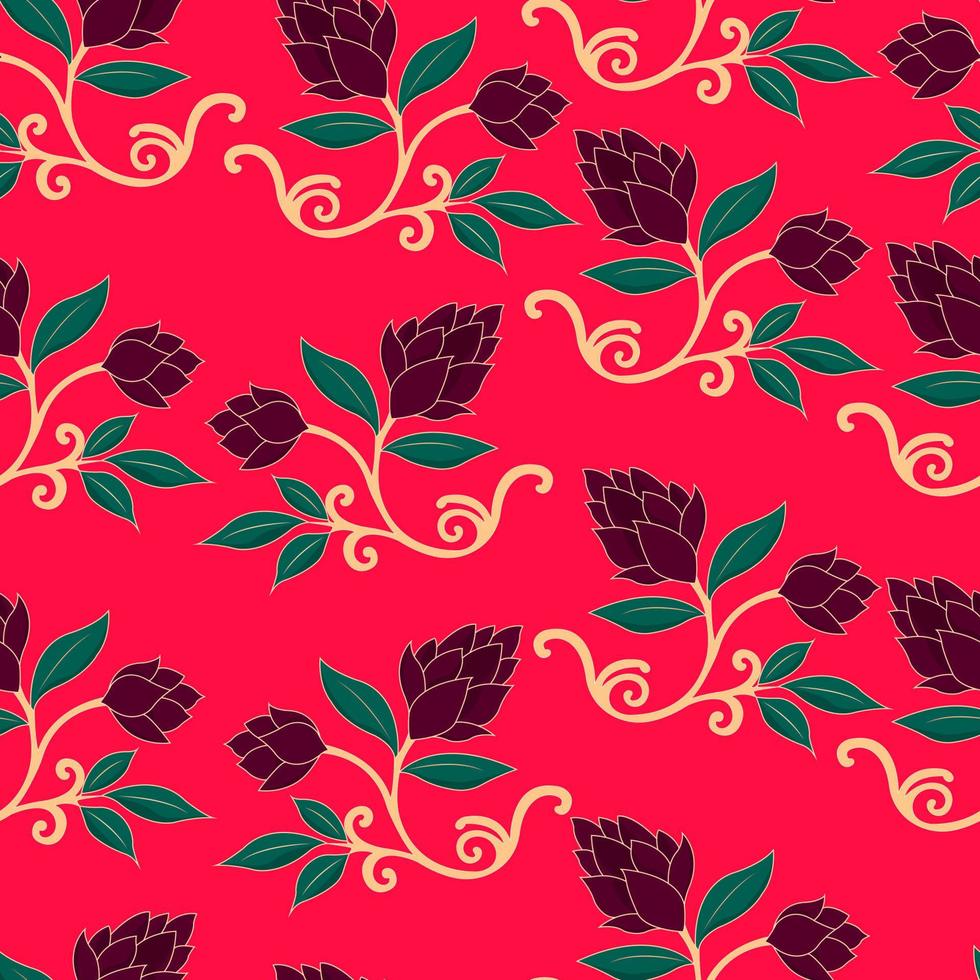 Seamless flower pattern. vector