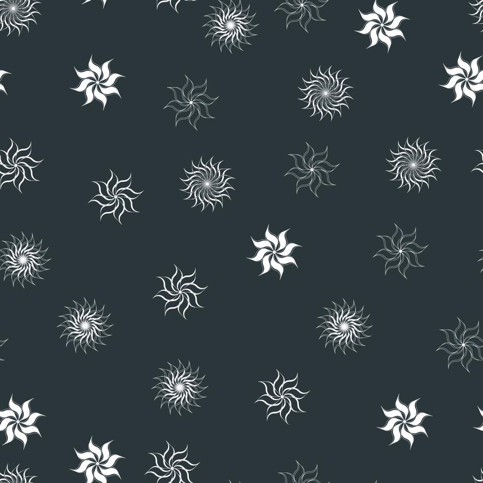 Flat lines seamless flower pattern, Vector design for decoration background.