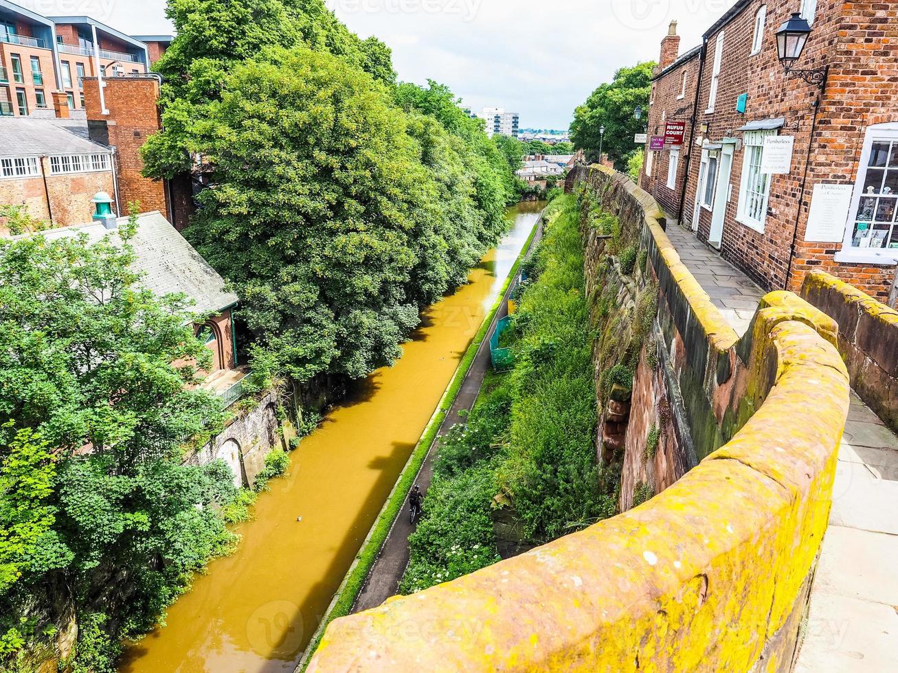 HDR Roman city walls in Chester photo