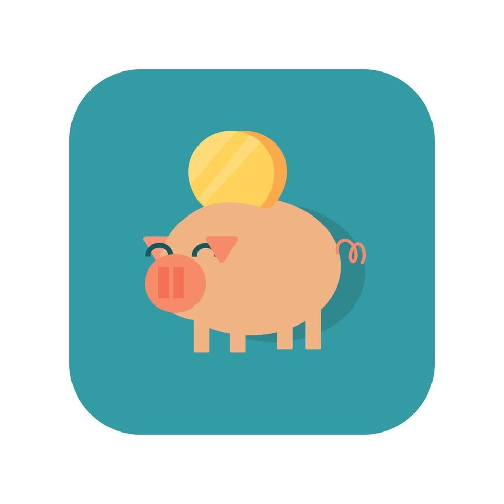 Abstract button piggy bank icon on white background - Vector