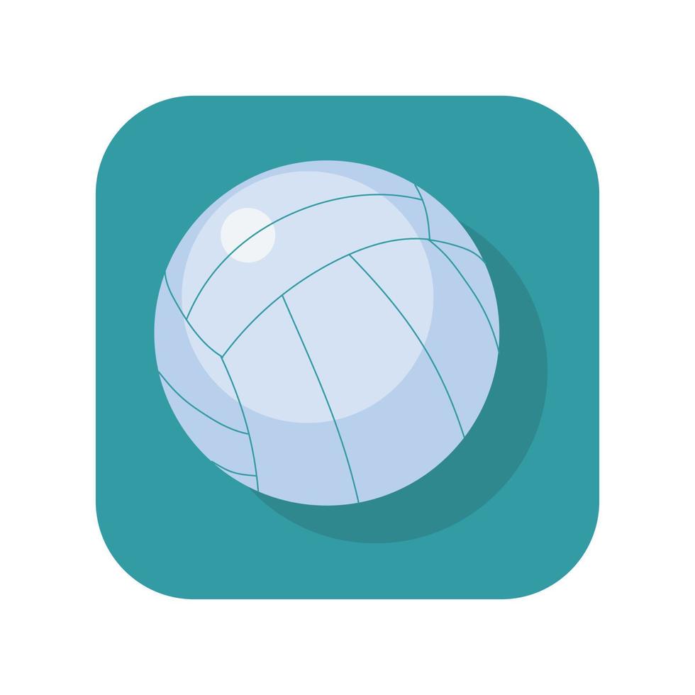 Icono de botón abstracto pelota de voleibol sobre fondo blanco - vector