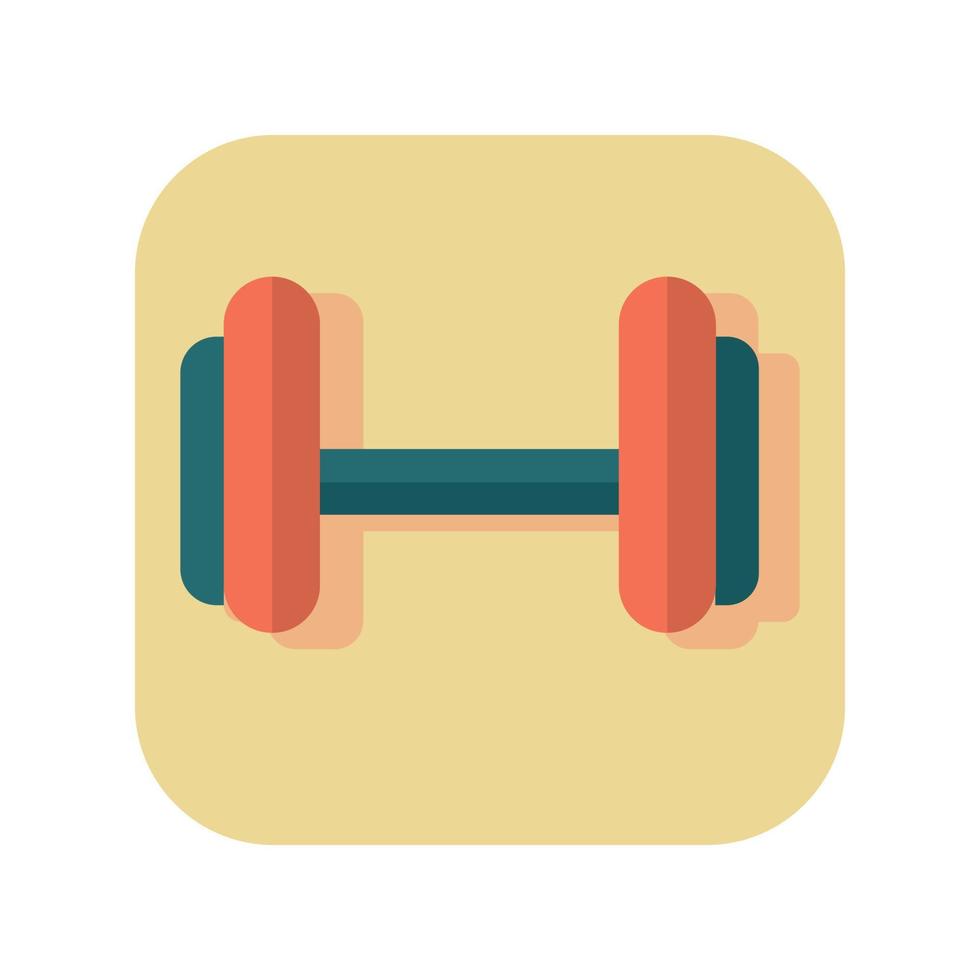 Icono de botón abstracto sport dumbbell sobre fondo blanco - vector