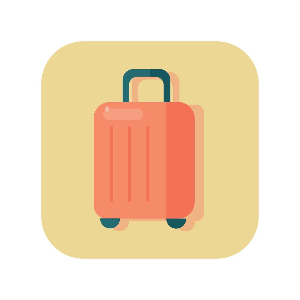 Icono de maleta de viaje de botón abstracto sobre fondo blanco - vector