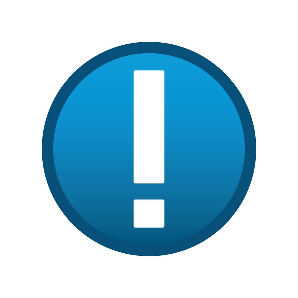 Round media icon exclamation mark on white background - Vector